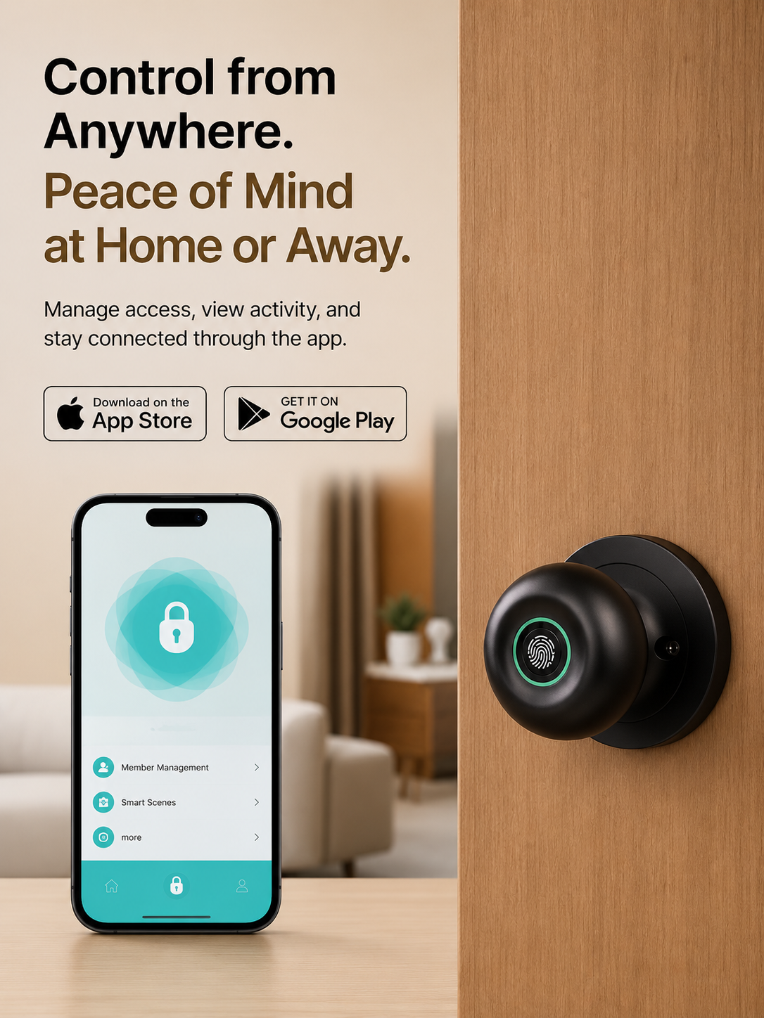 Security Door Knob by Stonewell Home