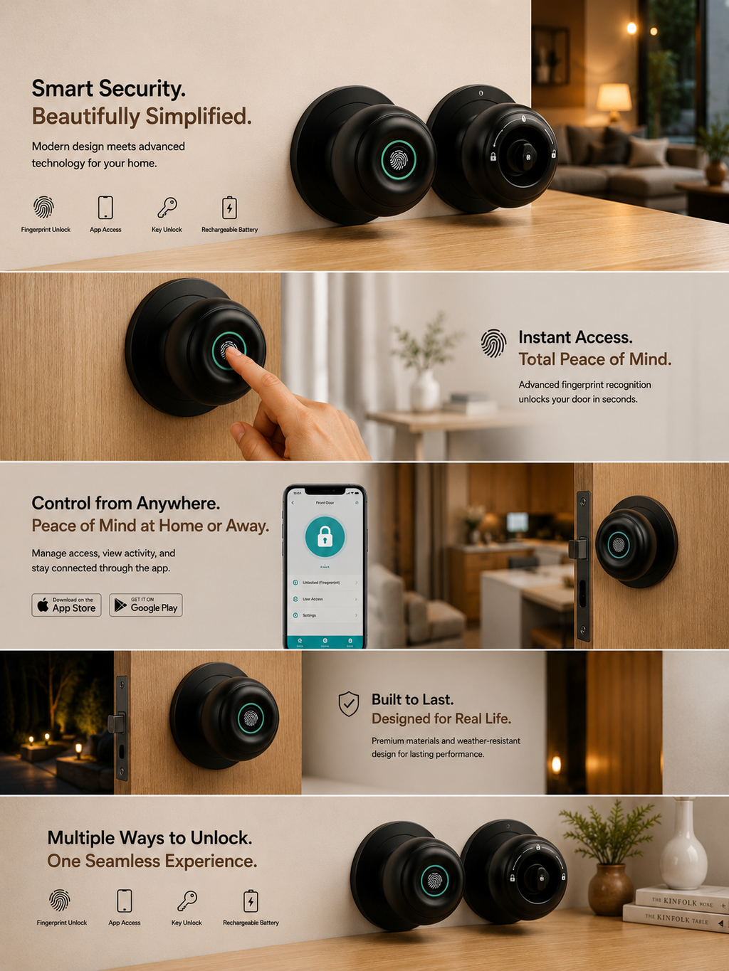 Security Door Knob by Stonewell Home