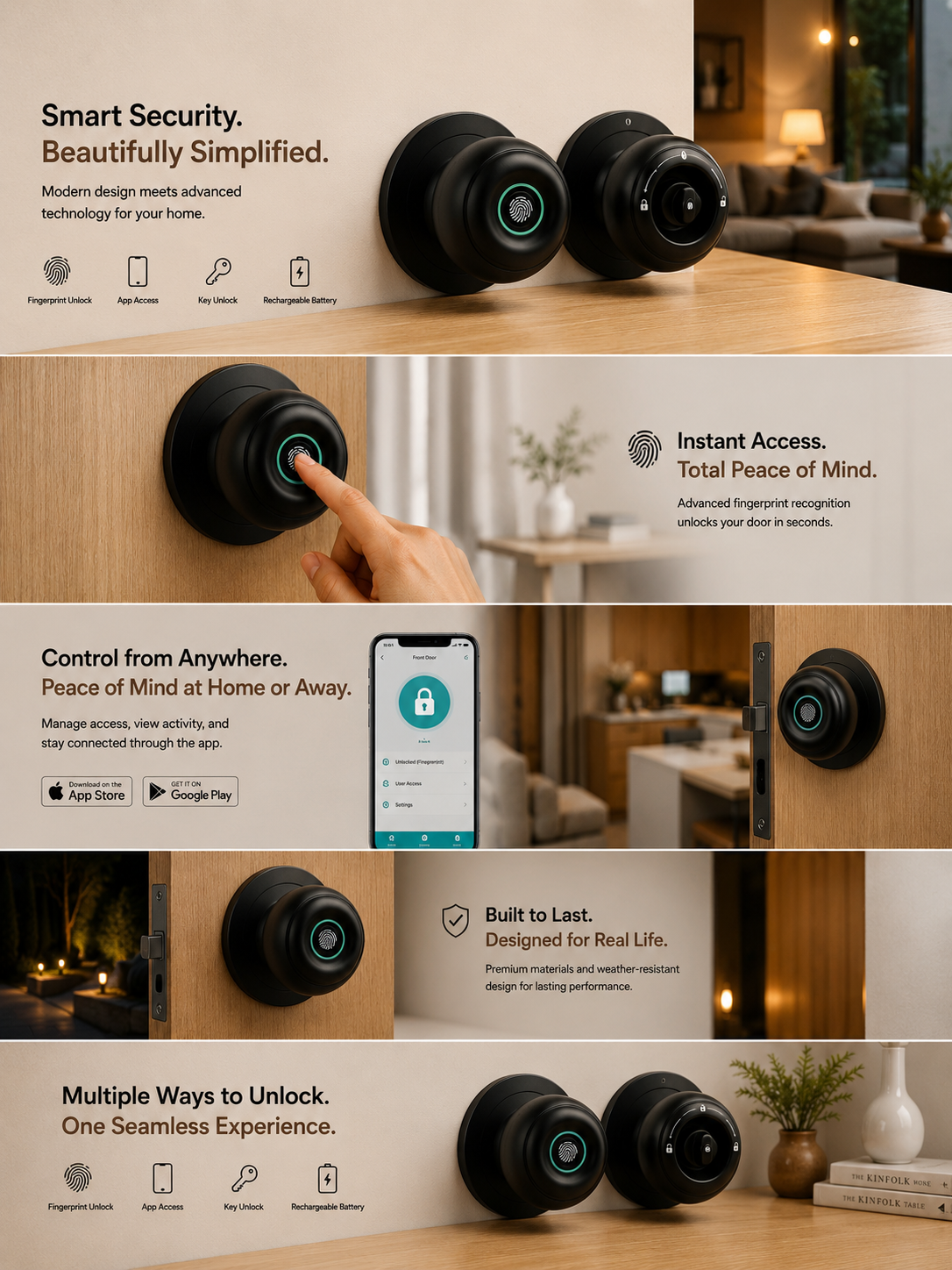 Security Door Knob by Stonewell Home