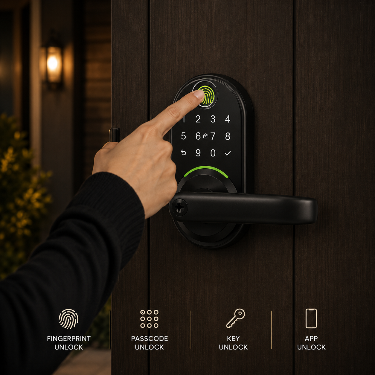 Smart Door Handle Lock with Keypad: Fingerprint Smart Knob - Keyless Entry Digital Lock for Front Door - Deadbolt with APP - Generate Passcode Remotely - DIY Installation
